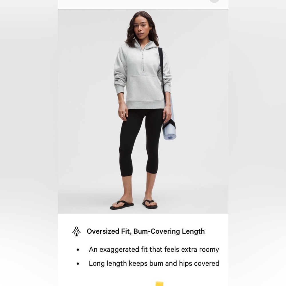 Lululemon Athletica Light Gray Scooba Half Zip Hoodie Long Sleeve - Picture 12 of 13